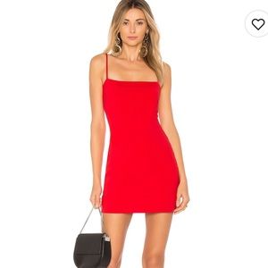 Classic Thin strap mini dress in perfect red